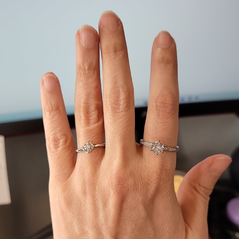 2 NWOT Cubic Zirconia Adjustable Ring
